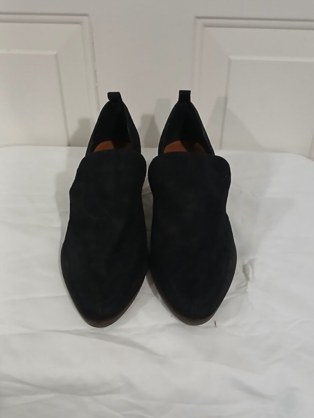 Lucky Brand Black Mainz Nubuck Low Stacked Heel Shoe